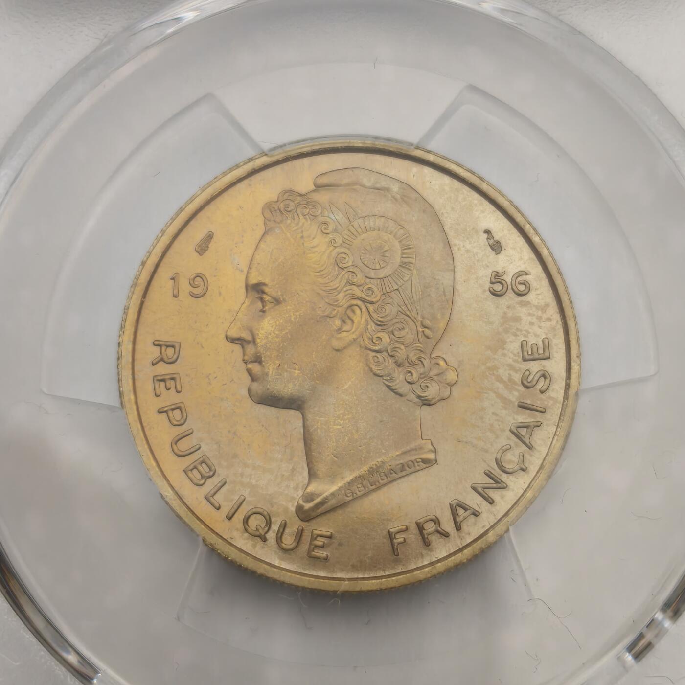 老蟹的宝藏🏴‍☠️ III PCGS SP64 法属西非1956年精制25法郎样币
