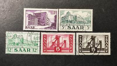 ↓君缘收藏642期☞钱币邮品↓无佣金、可寄存、满30元包邮  - 德国邮票萨尔地区，1952年萨尔州风光邮票雕刻版