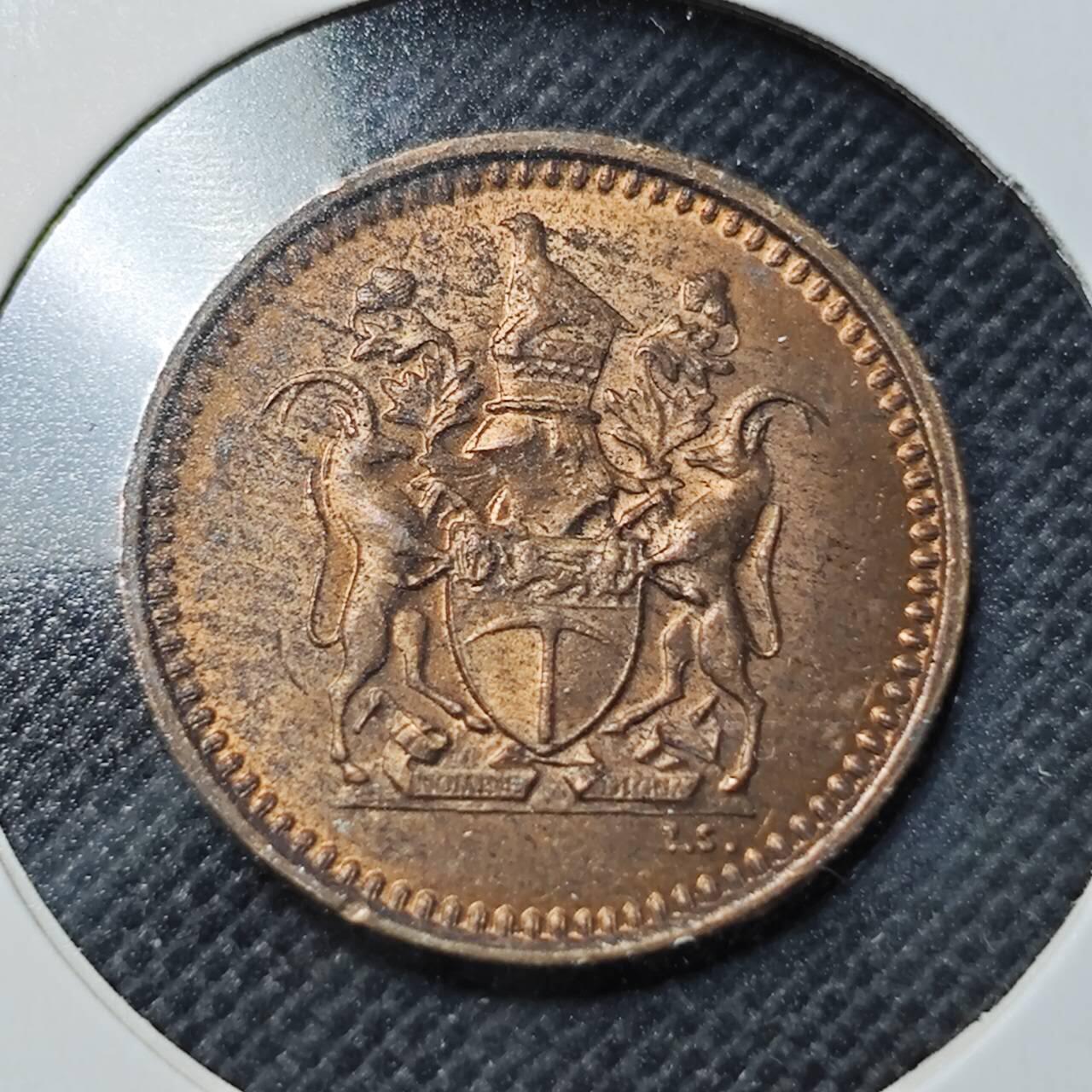 KK钱币收藏小铺  第364场  2月预留时间 周末发货  1970罗得西亚1/2分铜币