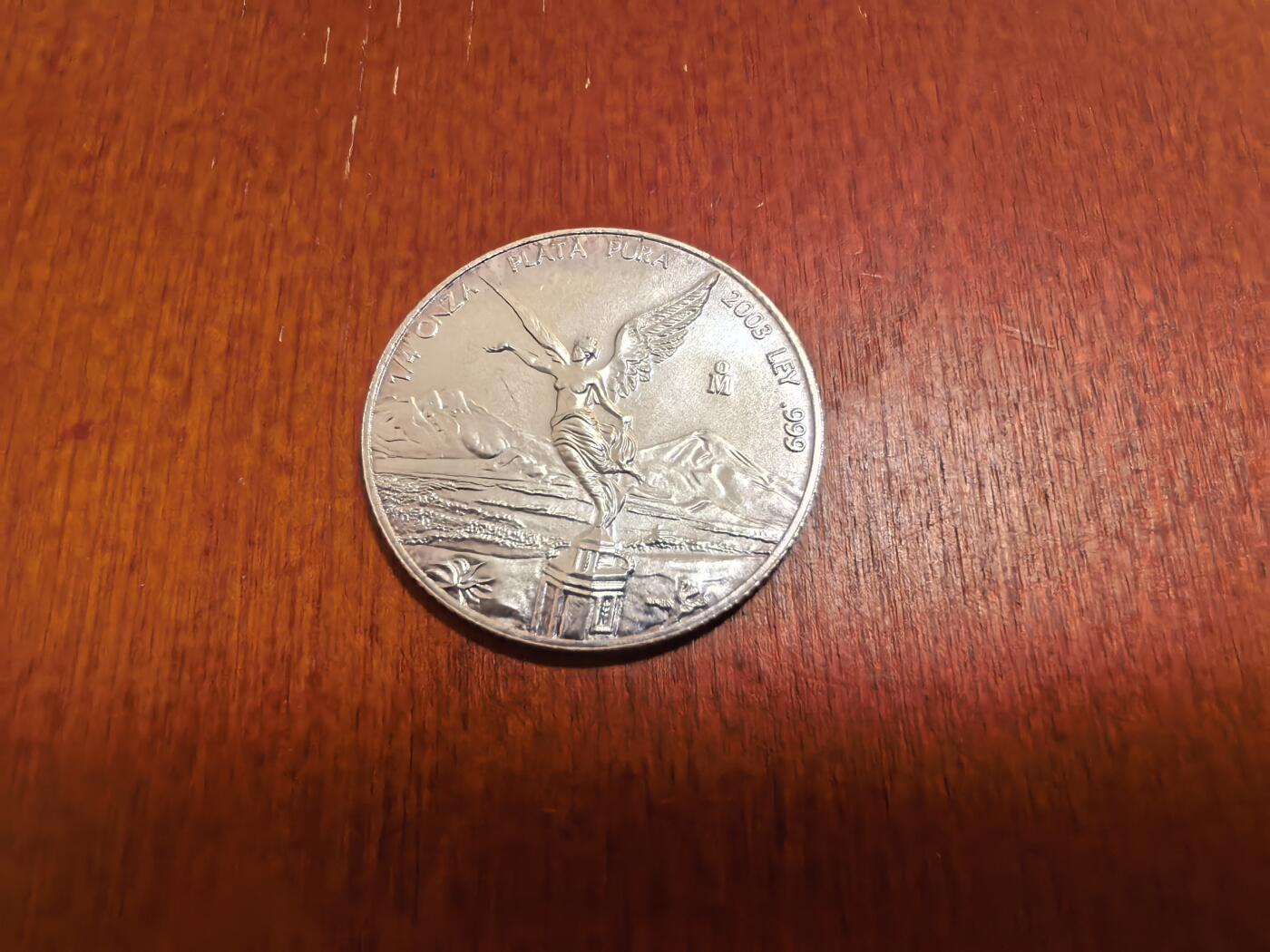 长老汇蛇年精选第七十场拍卖 2003墨西哥胜利女神1/4盎司银币，2.2万枚