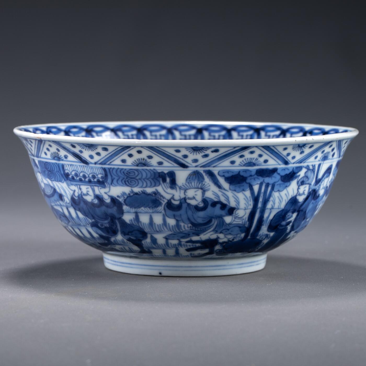 日本大阪雅和auction 2025金秋競賣會第一期 清雍正 青花八蠻進寶碗 尺寸:D:17.5 H:7cm