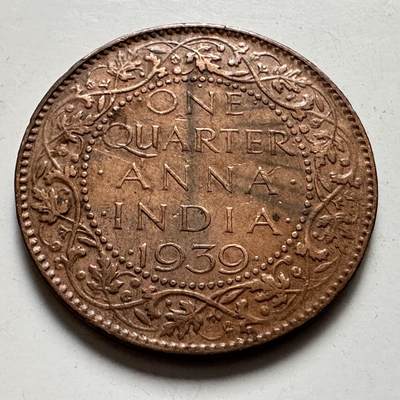 🌹外币初藏🌹🐯2025年第123场  每周二四六晚8️⃣点 接代拍 - 印度1939年1/4安娜