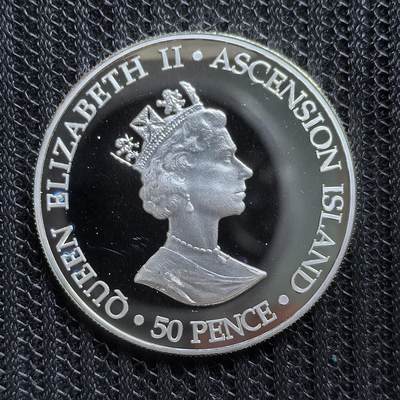 道一币馆币章第一百五十四场 - 阿森松岛2000年伊丽莎白王太后百岁寿辰50便士精制银币  28.28g 925S 10000