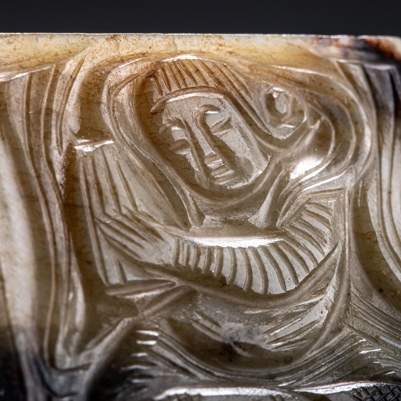 日本大阪雅和auction 2025金秋競賣會第一期 唐 歌樂佣帶板 尺寸:L:5 W:5 H:0.5cm