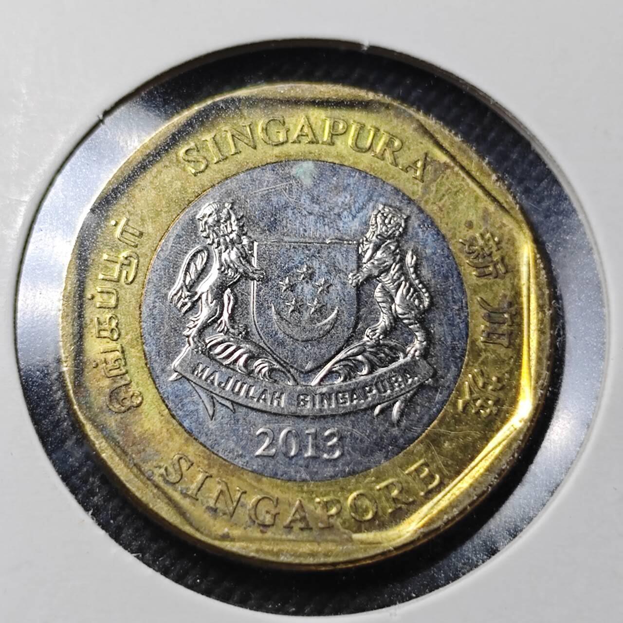 KK钱币收藏小铺  第364场  2月预留时间 周末发货  新加坡1元双色币