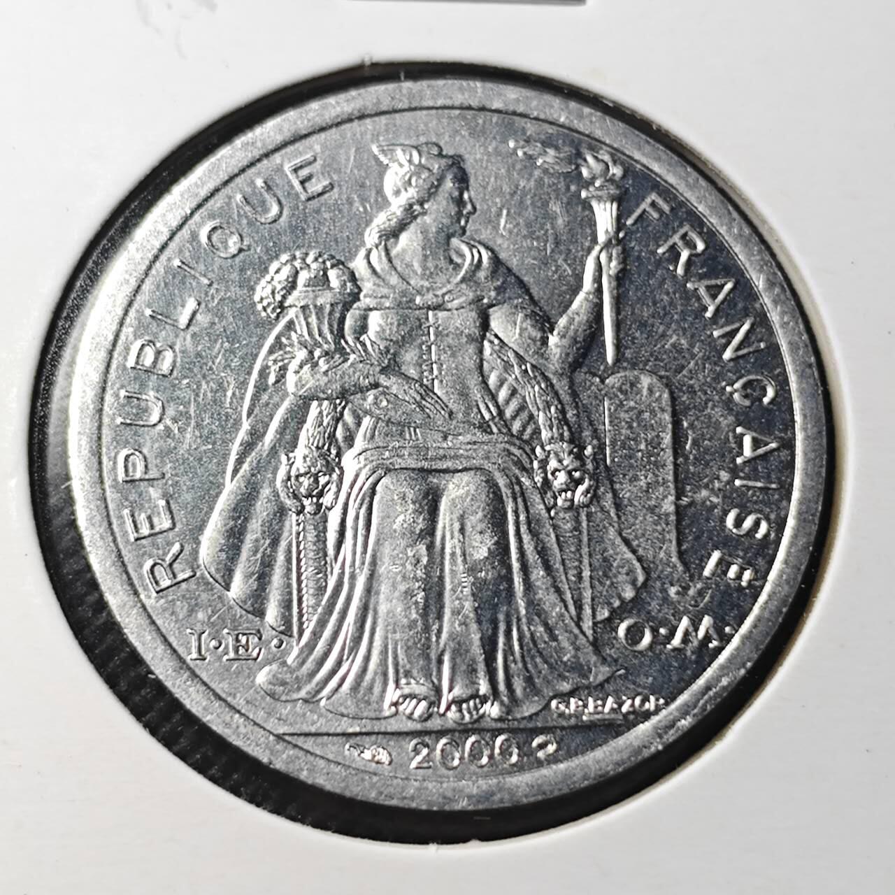 KK钱币收藏小铺  第364场  2月预留时间 周末发货  2000法属新喀里多尼亚2法郎