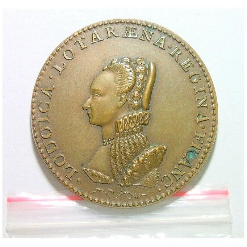 【旋风钱币】11月15日19:00准时开拍 精美欧洲币章、银币银章、第三帝国钱币等 全场包邮！ 法国亨利三世骑马像+洛林皇后 高浮雕精制大铜章 42MM