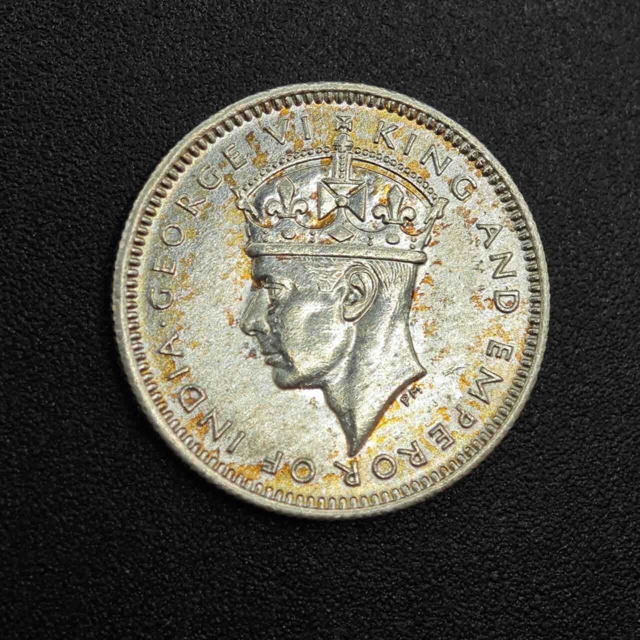 【淘币小摊】实时拍第七百八十七拍   银币套币场   满百包邮可预留二周 每周一统一发货   马来亚1945年乔治六世10分银币