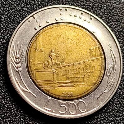 泉币菌-第123场-精品福利场(115场之后的本周末发货，感谢理解) - 世界第一枚双色币 意大利500里拉 26mm