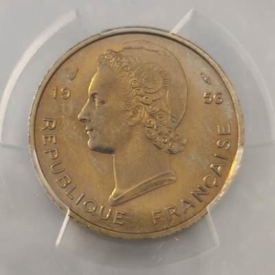 老蟹的宝藏🏴‍☠️ III - PCGS SP65 法属西非1956年精制10法郎样币