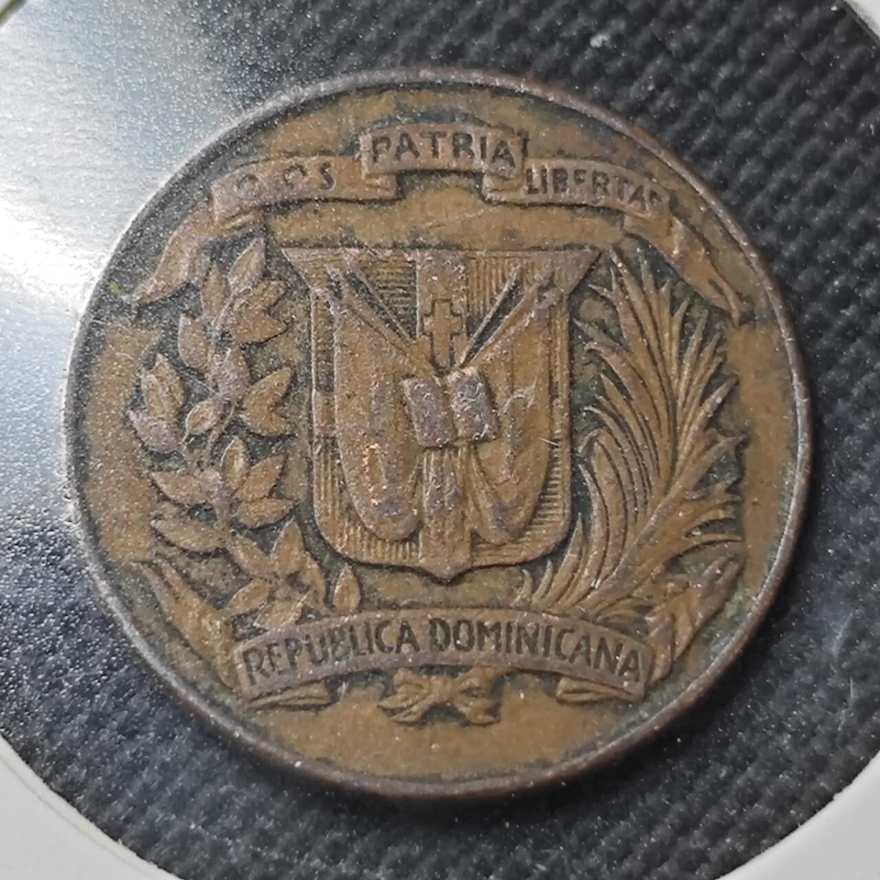 KK钱币收藏小铺  第364场  2月预留时间 周末发货  1957多米尼加1分铜币