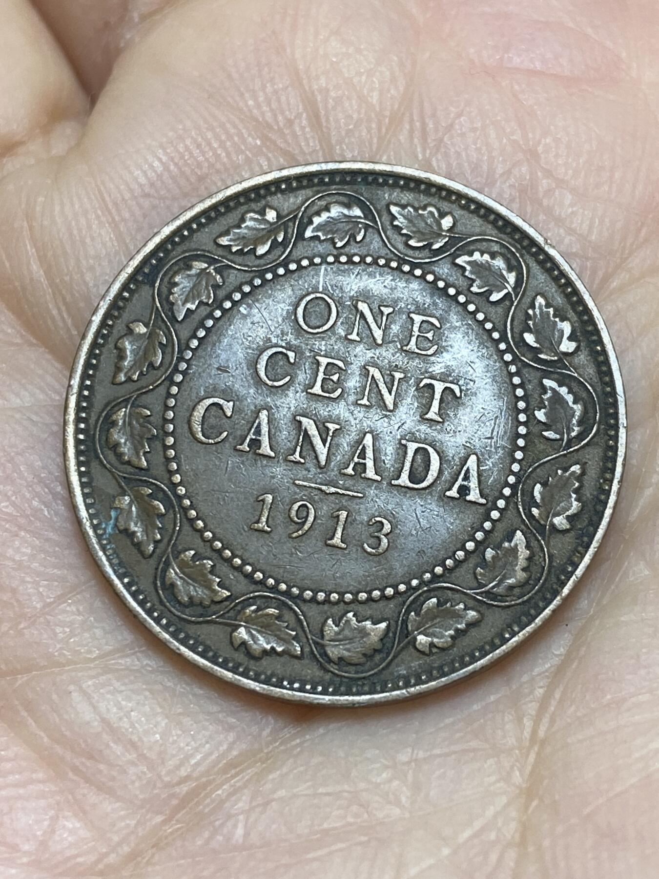 2025年第一百二十二场(总第一百四十八场）外国好品散币(免佣金) 好品–加拿大🇨🇦1913年1分(乔治五世第二版)