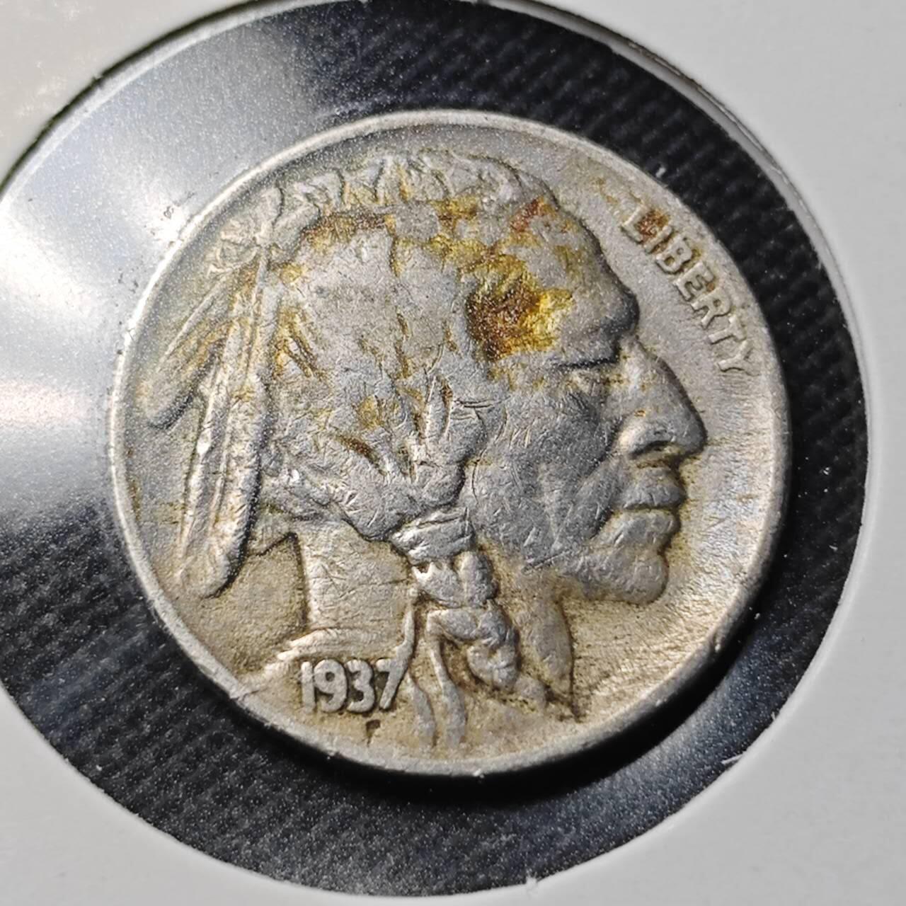 KK钱币收藏小铺  第363场  2月预留时间 周末发货  1937美国5分镍币