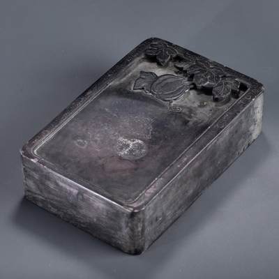 日本大阪雅和auction 2025金秋競賣會第一期 - 清 瓜果硯 尺寸:L:20 W:13 H:5.5cm