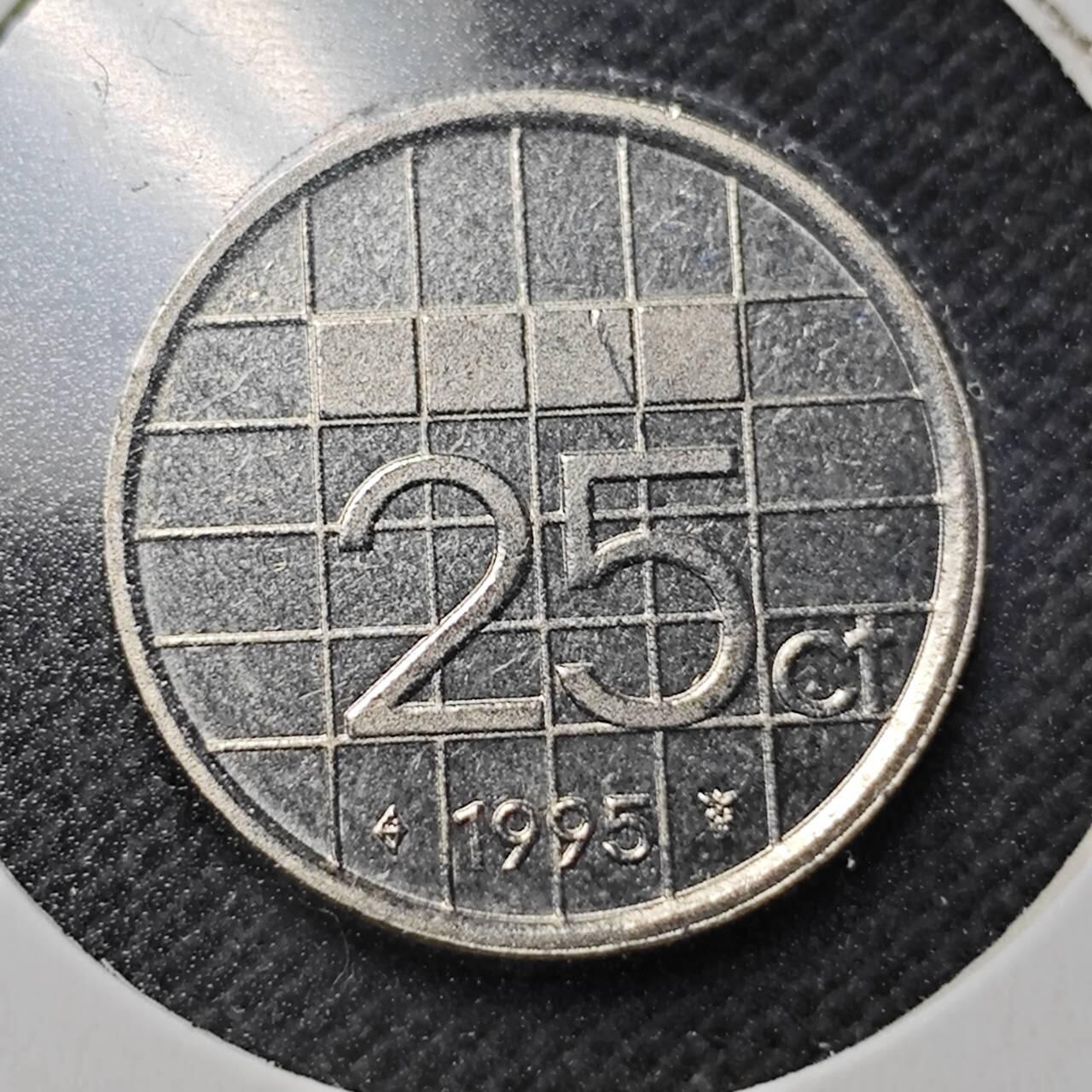 KK钱币收藏小铺  第364场  2月预留时间 周末发货  1995荷兰25分