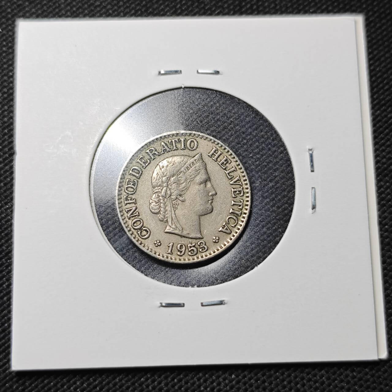 KK钱币收藏小铺  第363场  2月预留时间 周末发货  1953瑞士10分