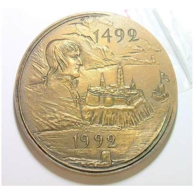 【艺术】法国艺术大章 拿破仑青年像+双柱 出生地阿雅克肖 高浮雕精制超大铜章 80MM 238克 - 【艺术】法国艺术大章 拿破仑青年像+双柱 出生地阿雅克肖 高浮雕精制超大铜章 80MM 238克