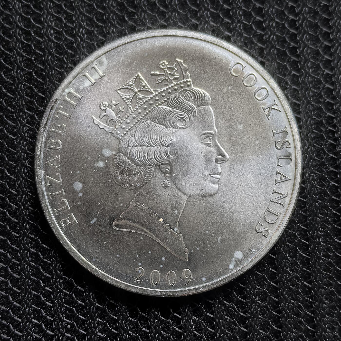 道一币馆币章第一百五十四场 库克岛2009年叛舰喋血记-邦蒂号1元纪念银币 999S 31.1g 