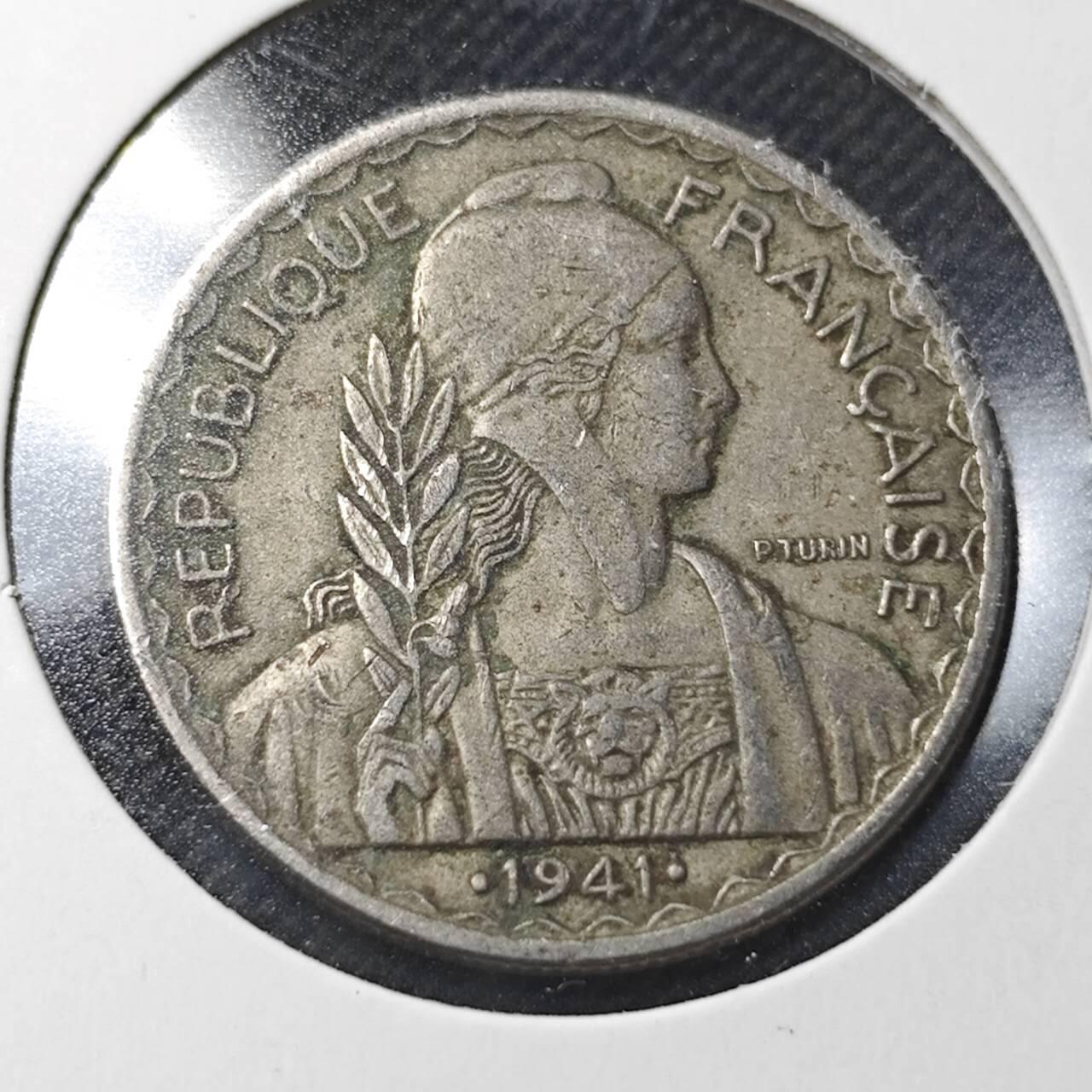 KK钱币收藏小铺  第364场  2月预留时间 周末发货  1941法属印支20分