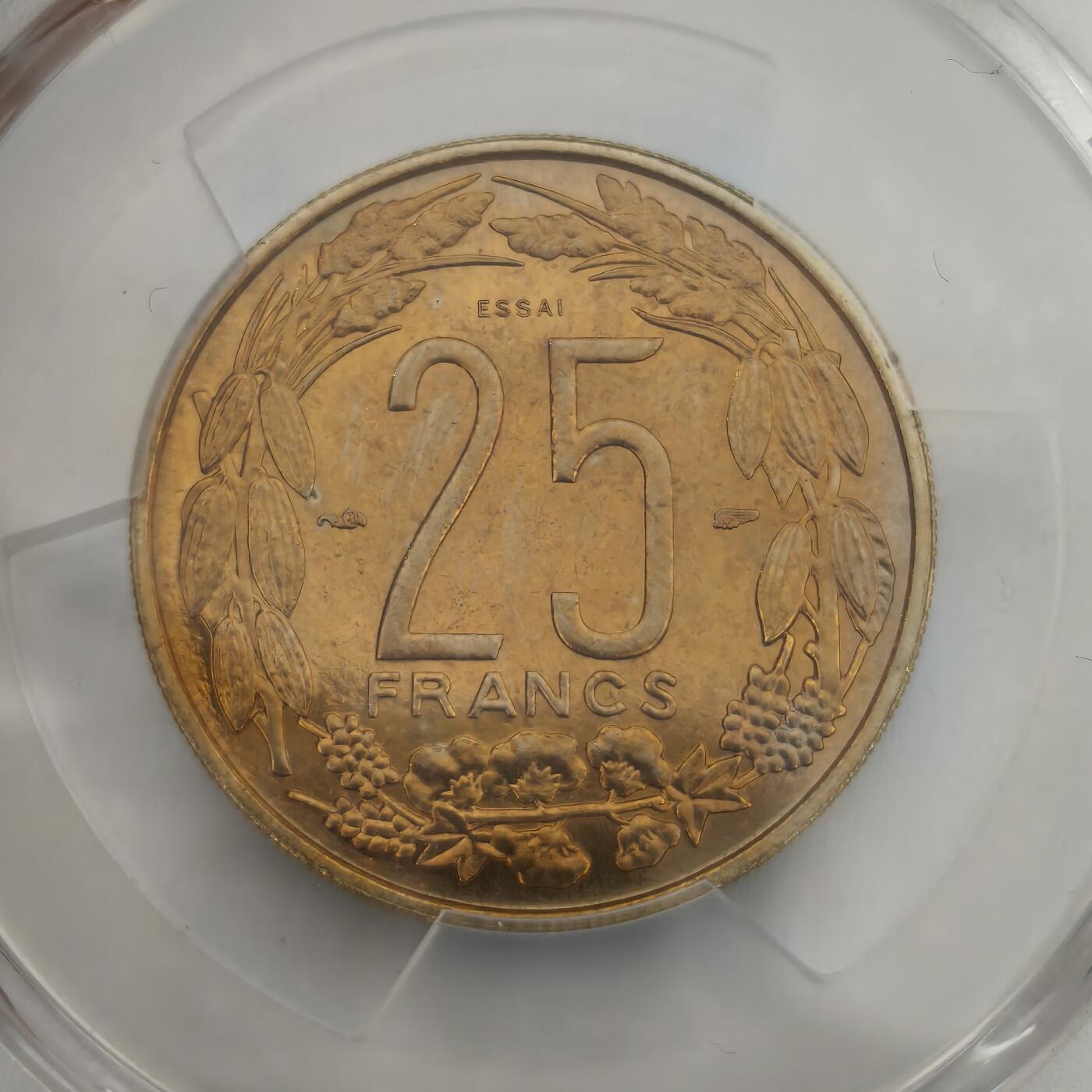 老蟹的宝藏🏴‍☠️ III PCGS SP66 1958年法属喀麦隆25法郎精制样币