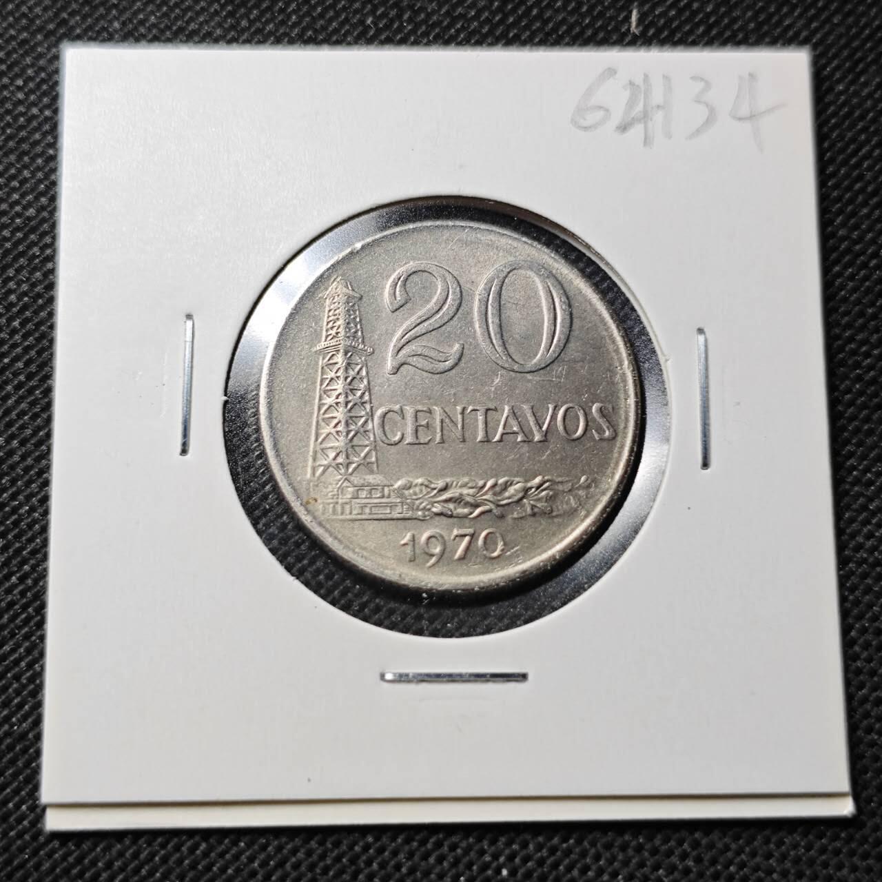 KK钱币收藏小铺  第364场  2月预留时间 周末发货  1970巴西20分