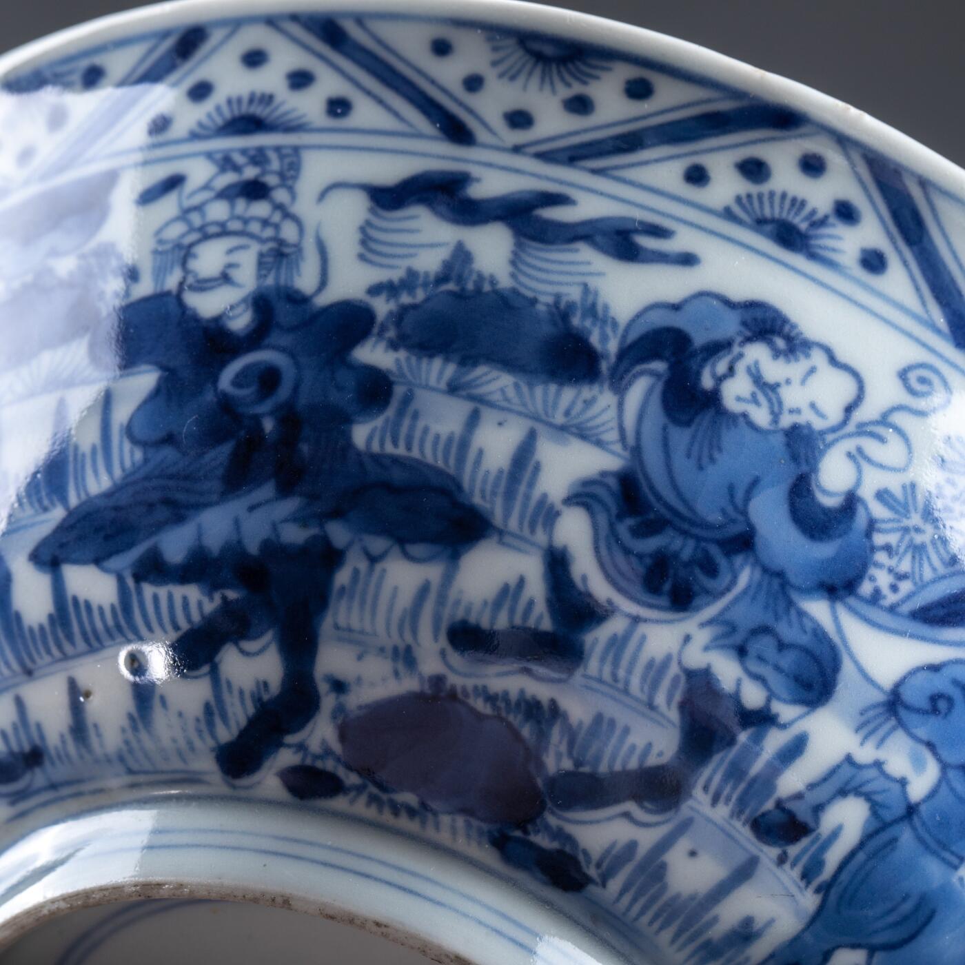 日本大阪雅和auction 2025金秋競賣會第一期 清雍正 青花八蠻進寶碗 尺寸:D:17.5 H:7cm