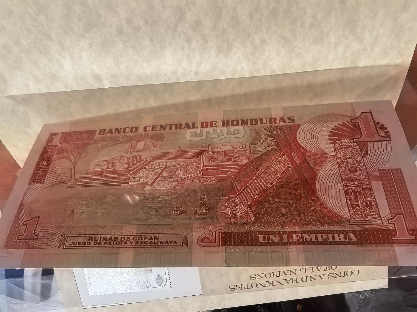 长老汇蛇年精选第七十场拍卖 世界各国钱币——洪都拉斯，含1980年1伦皮拉纸钞+1985年1分铜币