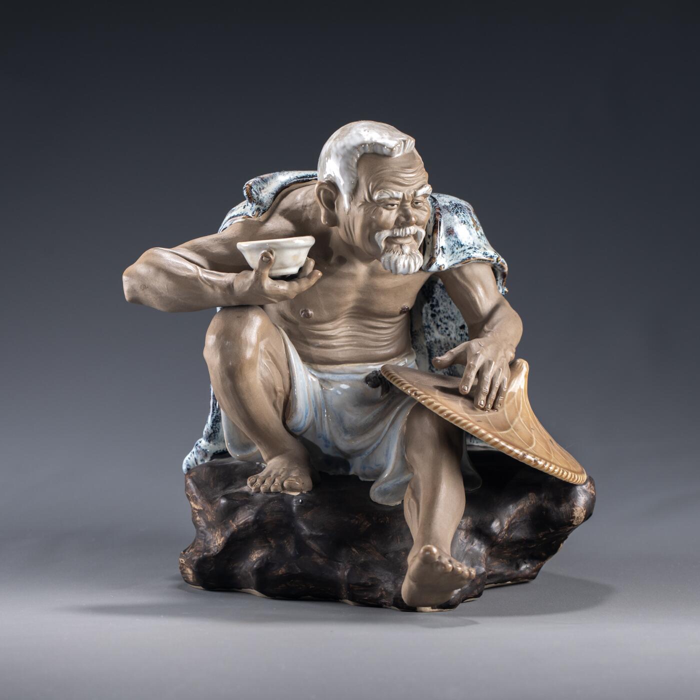 日本大阪雅和auction 2025金秋競賣會第一期 劉澤棉 石灣窯老人 尺寸:W:27 H:26cm