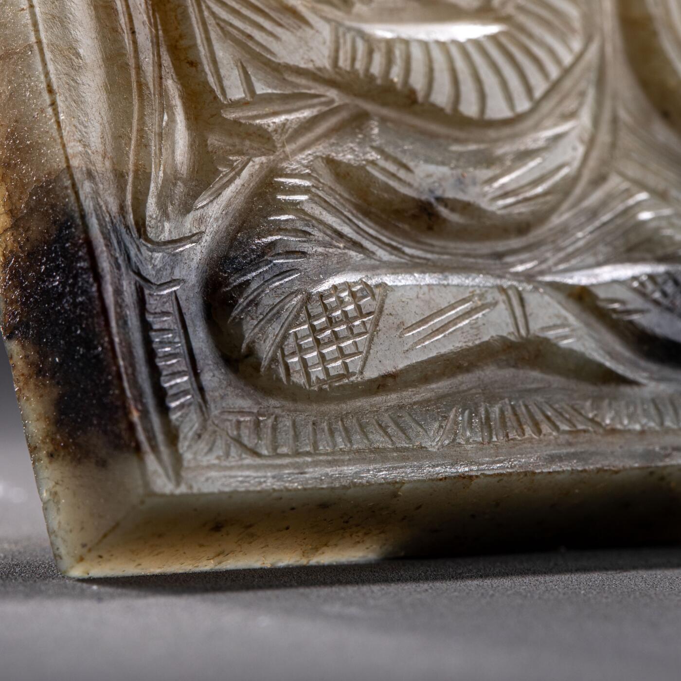 日本大阪雅和auction 2025金秋競賣會第一期 唐 歌樂佣帶板 尺寸:L:5 W:5 H:0.5cm