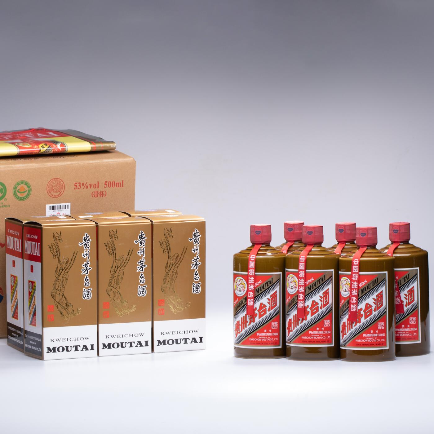 日本大阪雅和auction 2025金秋競賣會第一期 貴州茅臺酒 飛天 6點 尺寸:酒精度：53%
容量：500ml x6