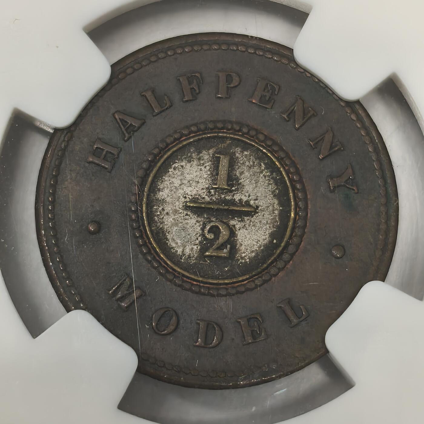 老蟹的宝藏🏴‍☠️ III NGC MS62 英国1844年1/2便士代币