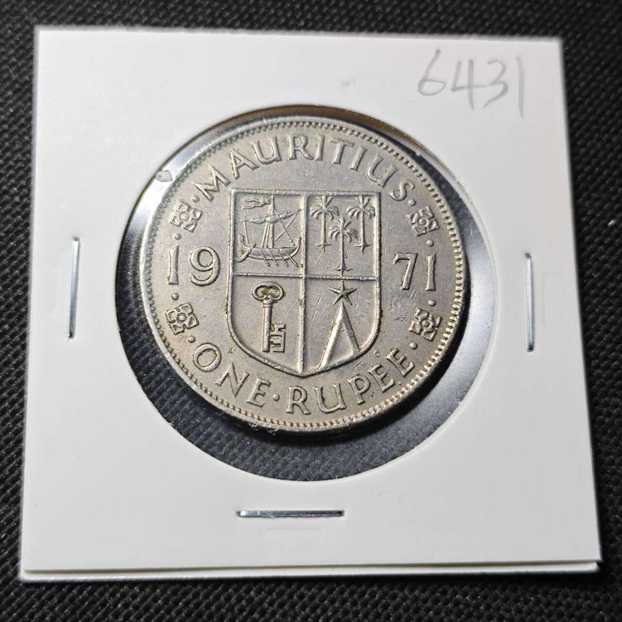 KK钱币收藏小铺  第364场  2月预留时间 周末发货  1971毛里求斯1卢比