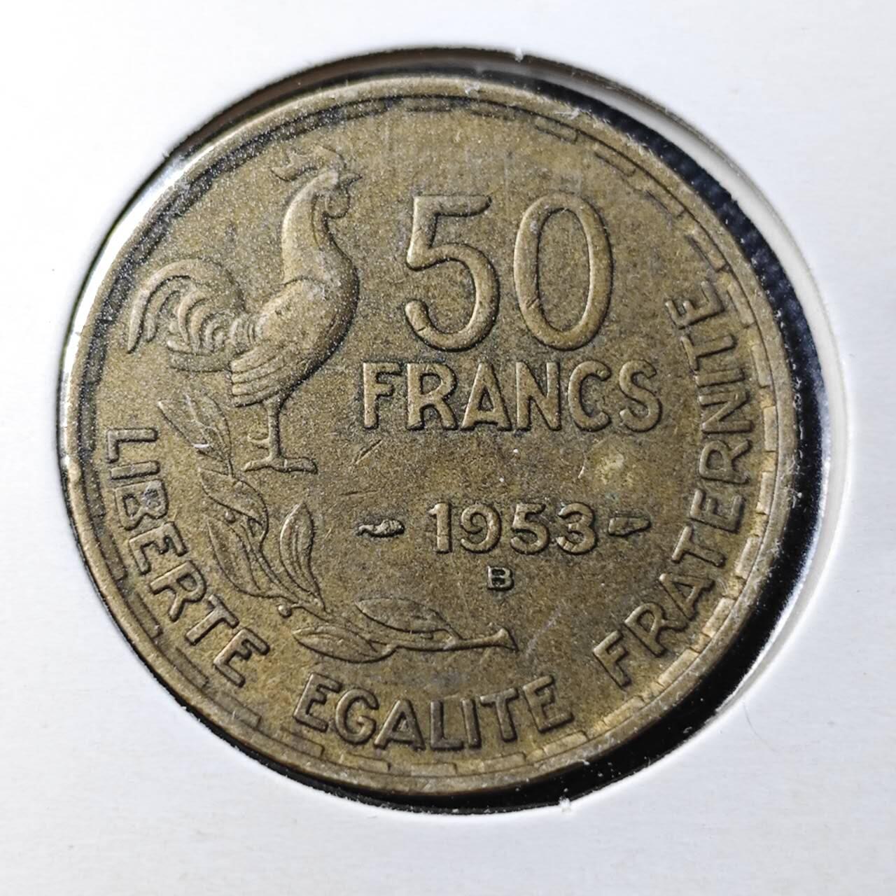 KK钱币收藏小铺  第364场  2月预留时间 周末发货  法国50法郎