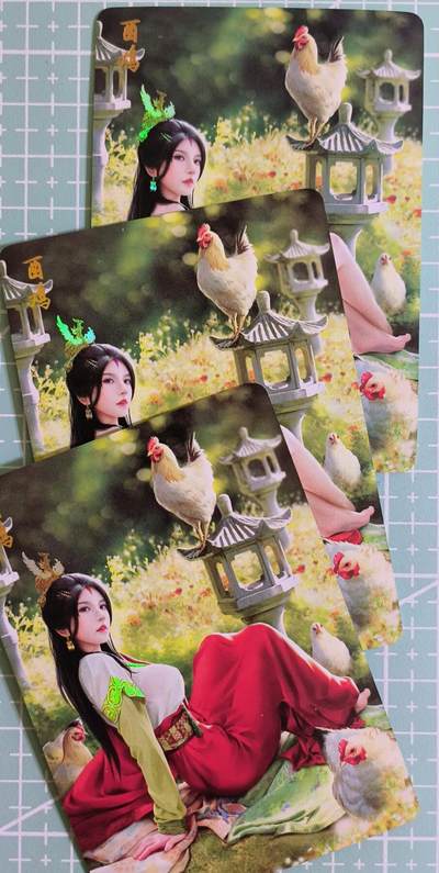 C先生卡牌 第15期 元集纪·刷子签·罐儿签·毒瘤签(持续收拍品中...) - 【彩闪】燎原《十二生肖》酉鸡 三渐变