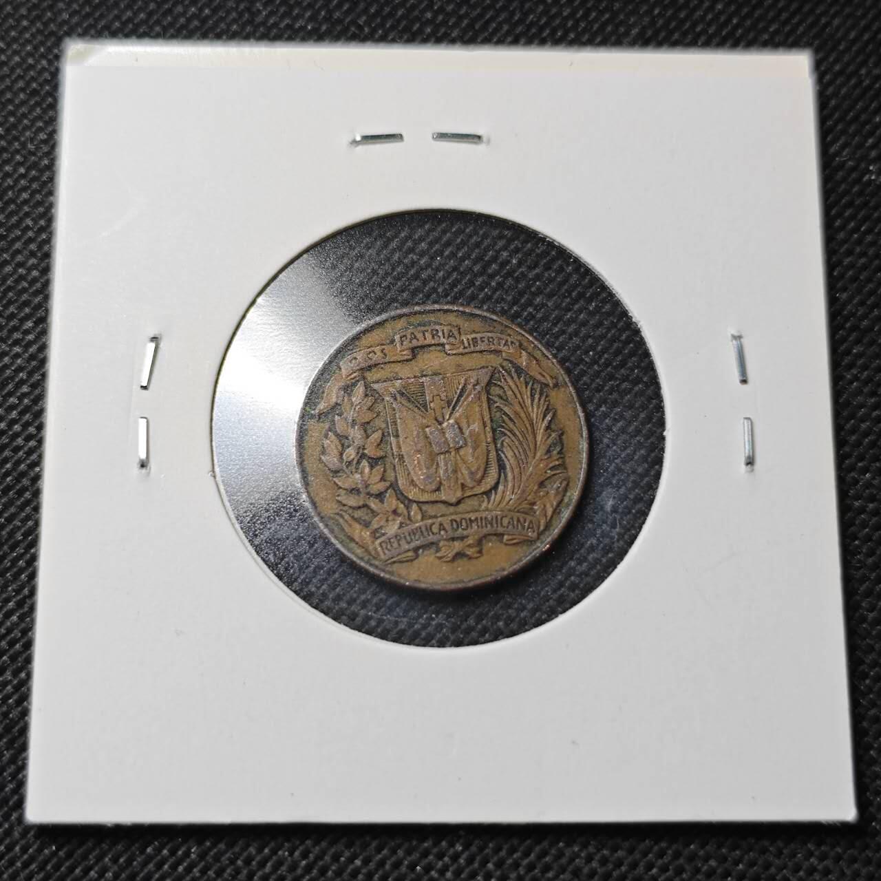 KK钱币收藏小铺  第364场  2月预留时间 周末发货  1957多米尼加1分铜币