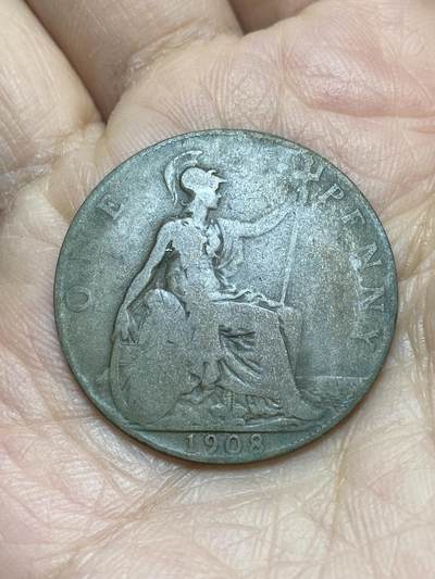 2025年第一百二十二场(总第一百四十八场）外国好品散币(免佣金) - 英国🇬🇧1908年1便士(爱德华七世时期)