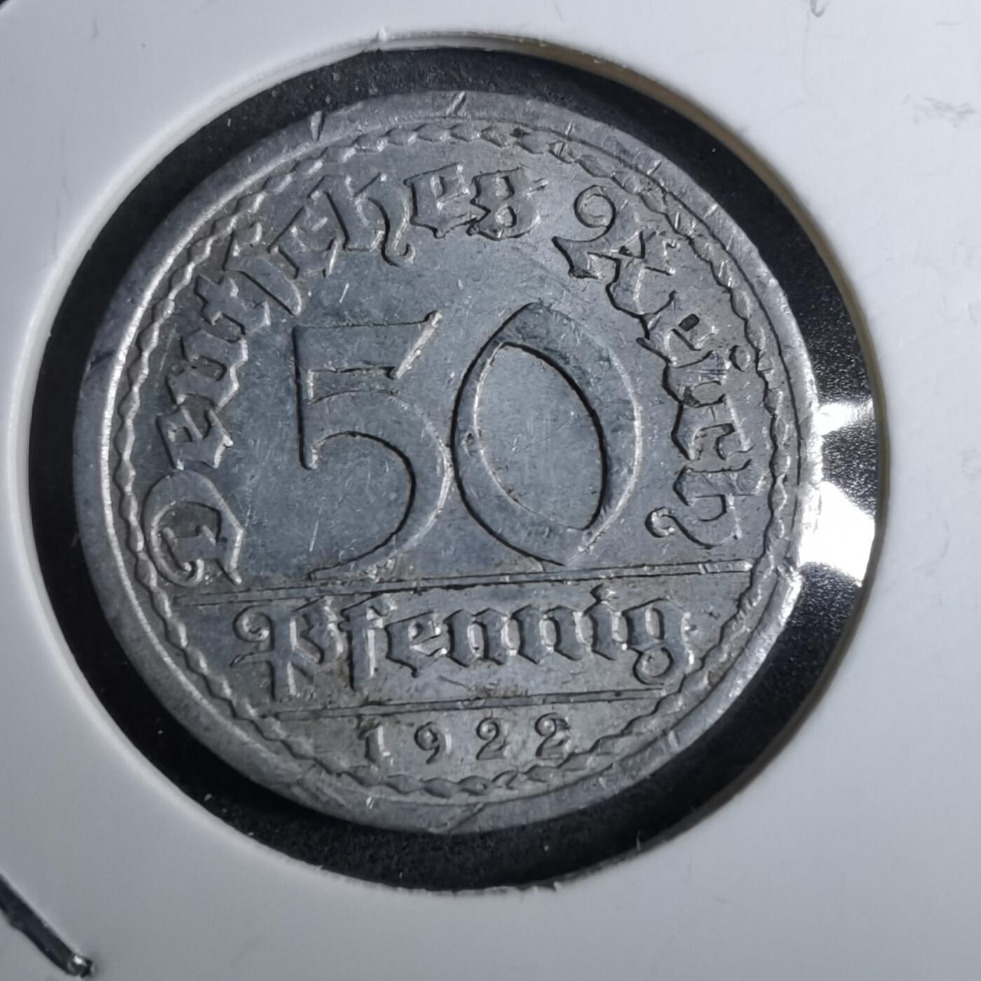 沼泽如烟--第891场 德国1922年50芬尼