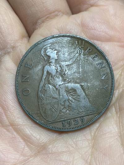 2025年第一百二十二场(总第一百四十八场）外国好品散币(免佣金) - 英国🇬🇧1929年1便士(乔治五世第三版)