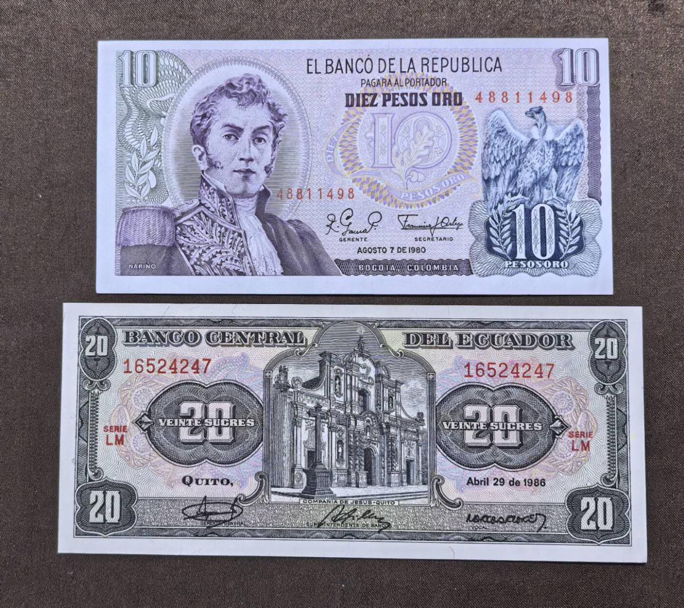 北京马甸外国币专卖第146期，外国纸币币专场，陆续上拍，欢迎关注 全新：民主刚果500法郎纸币 。马拉维50克瓦查 ，一共5张。哥伦比亚10。乌干达1000先令。厄瓜多尔20。