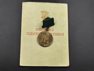 11月徽章新货项目 接下来都是精品场 欢迎关注 - 苏联国民经济农展奖章附证书