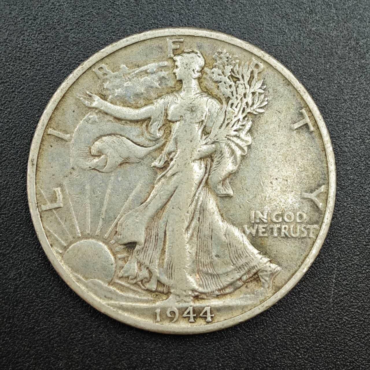 【淘币小摊】实时拍第七百八十七拍   银币套币场   满百包邮可预留二周 每周一统一发货   美国1944年行走半美元银币