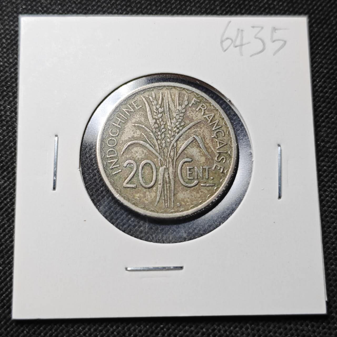 KK钱币收藏小铺  第364场  2月预留时间 周末发货  1941法属印支20分