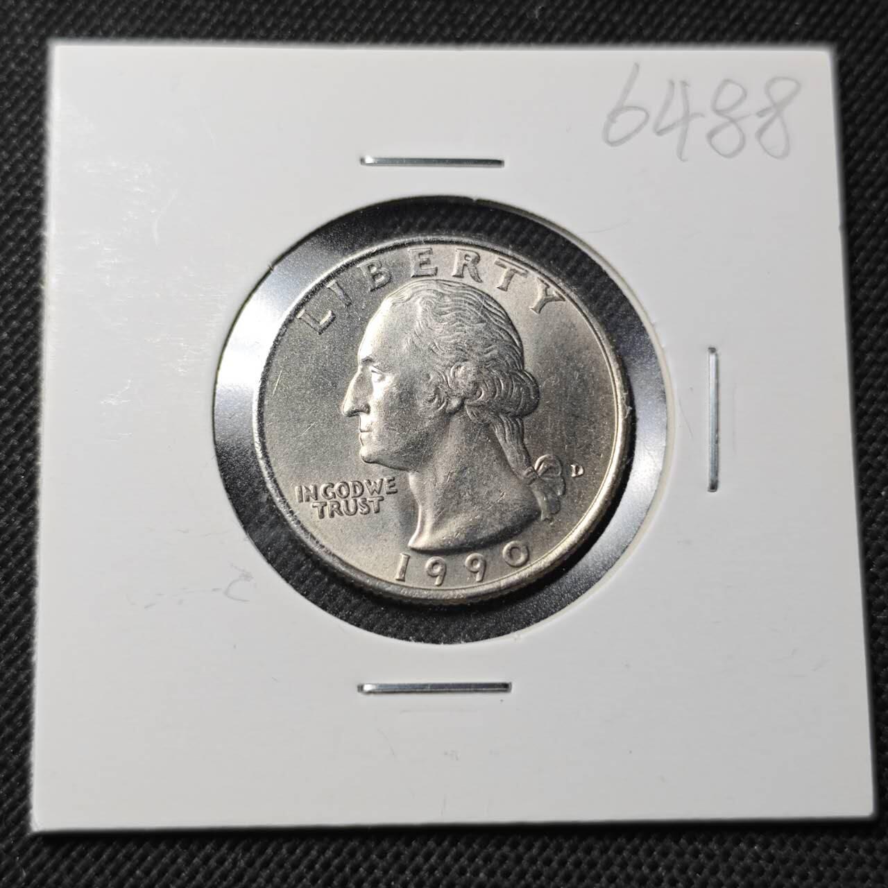 KK钱币收藏小铺  第364场  2月预留时间 周末发货  1990美国25分 好品