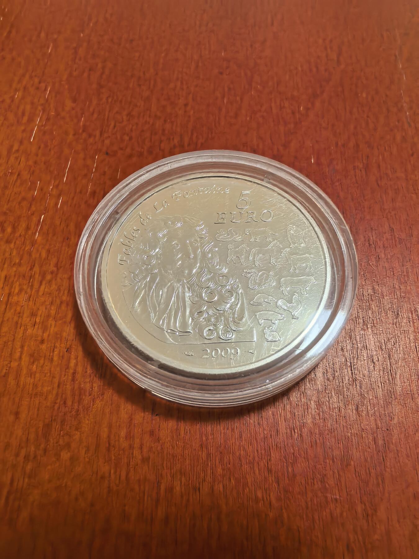 长老汇蛇年精选第七十场拍卖 2009法国拉封丹牛年5欧元精制银币，22.2克900银，原盒，4738枚