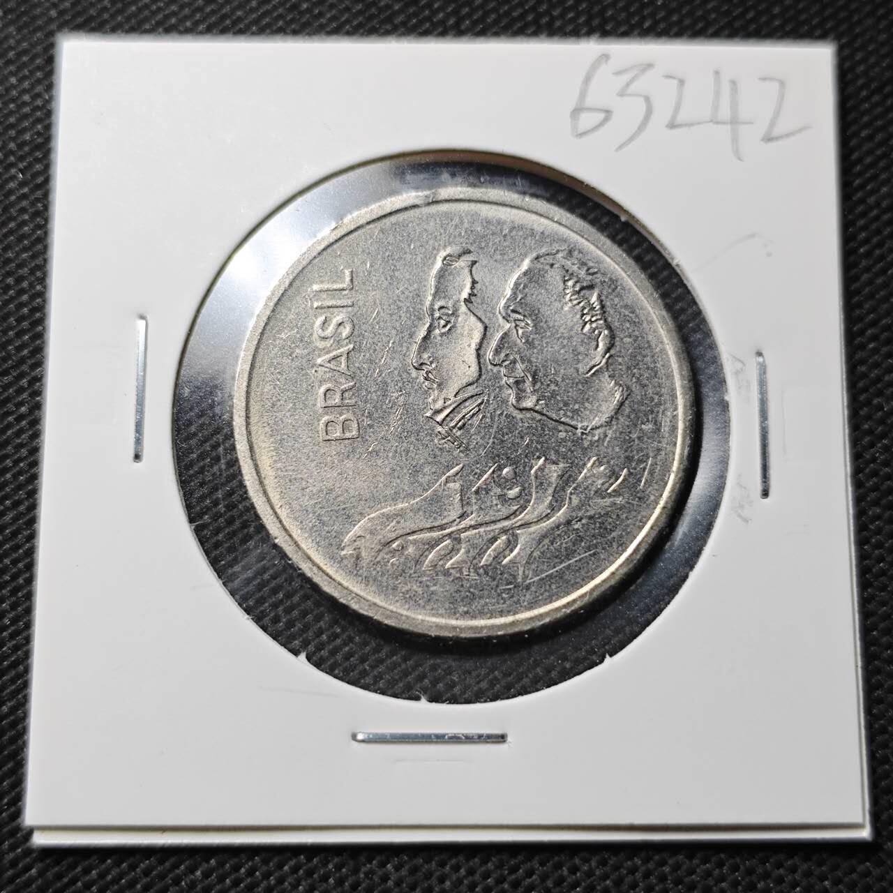 KK钱币收藏小铺  第363场  2月预留时间 周末发货  巴西1克鲁塞罗纪念币