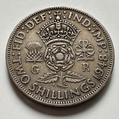 🌹外币初藏🌹🐯2025年第123场  每周二四六晚8️⃣点 接代拍 - 英国1948年2先令