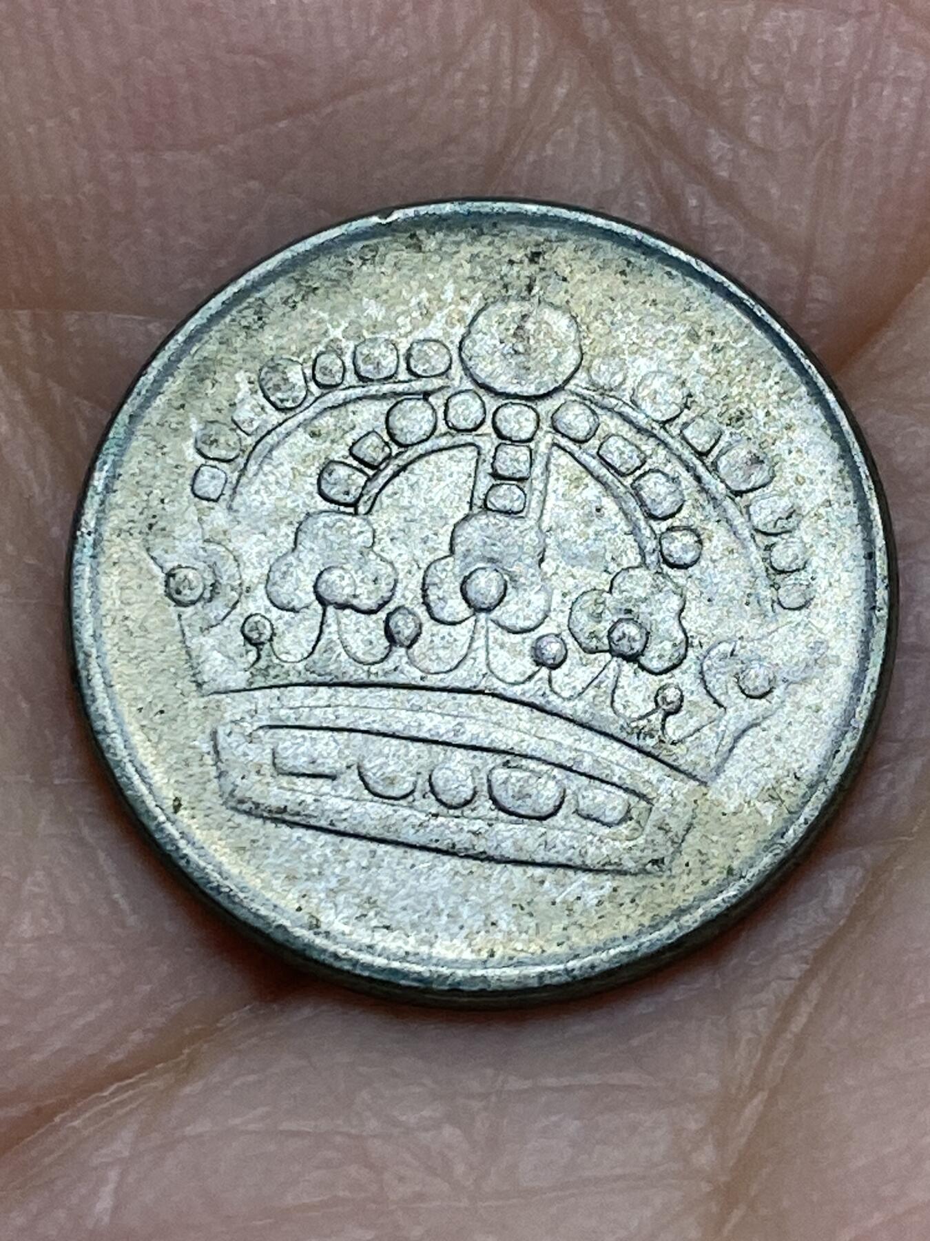 2025年第一百二十二场(总第一百四十八场）外国好品散币(免佣金) 瑞典🇸🇪1953年25欧尔银币(古斯塔夫六世时期，早期TS标，400银)