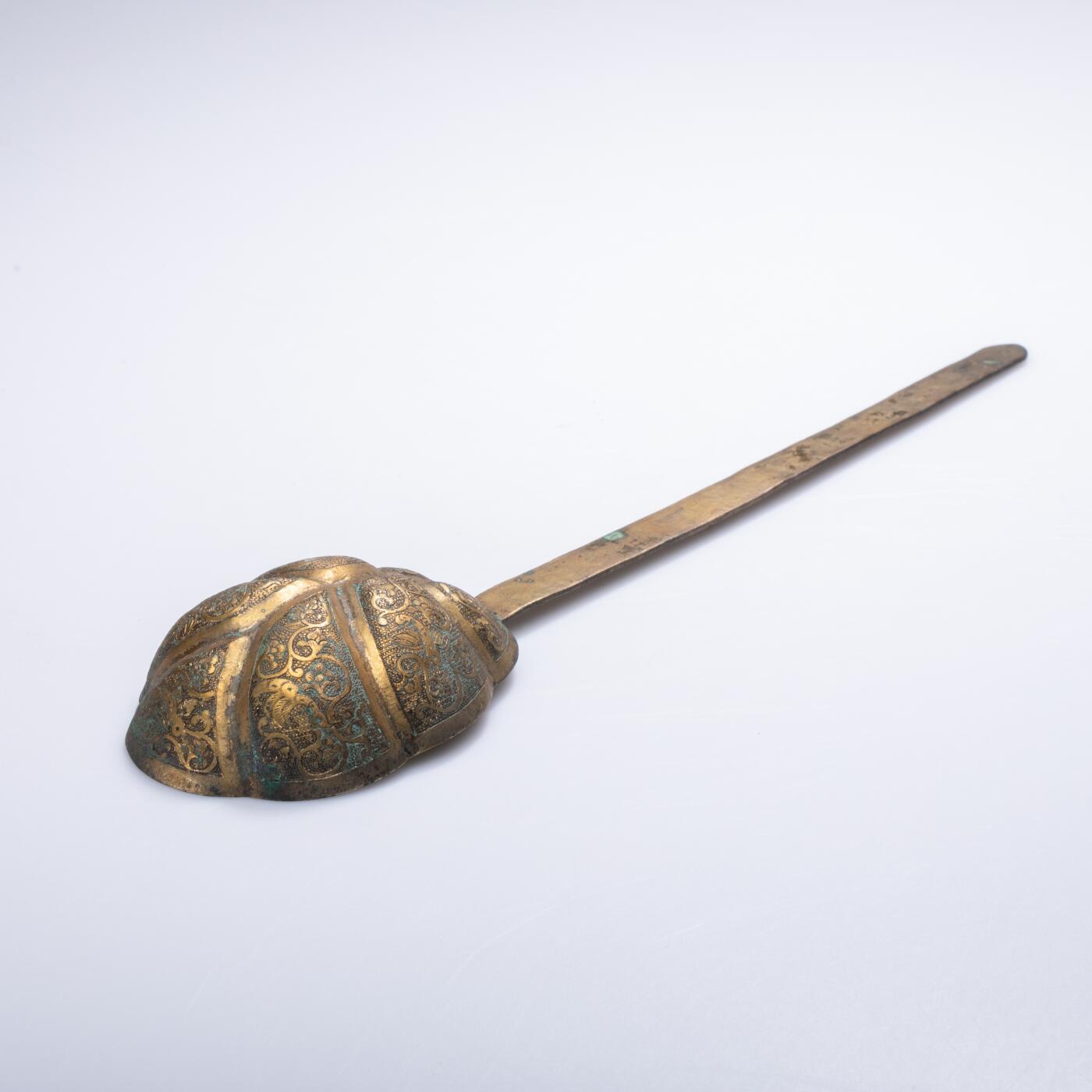 日本大阪雅和auction 2025金秋競賣會第一期 唐 鎏金勺 尺寸:L:15.5cm