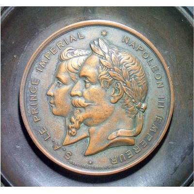 【艺术】法国艺术大章 拿破仑三世和皇后 高浮雕精制超大铜章 60MM 带木框110MM 140克 - 【艺术】法国艺术大章 拿破仑三世和皇后 高浮雕精制超大铜章 60MM 带木框110MM 140克