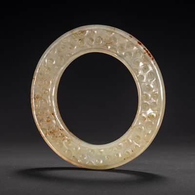 日本大阪雅和auction 2025金秋競賣會第一期 - 戰國 青玉谷紋環 尺寸:D:6.5cm